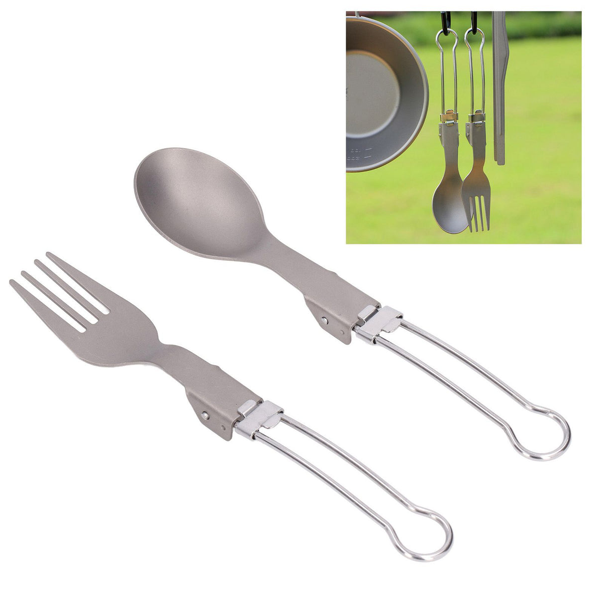 Camping Cutlery Set Camping Foldable Spoon Fork Portable Travel Tableware for Outdoor Picnic