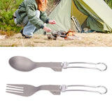 Camping Cutlery Set Camping Foldable Spoon Fork Portable Travel Tableware for Outdoor Picnic - Extra Image