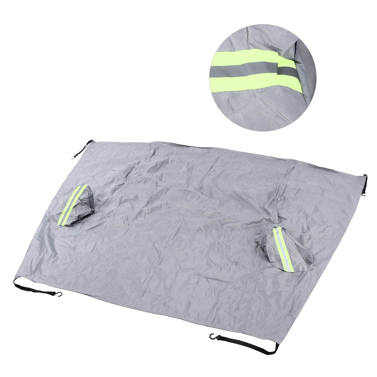 Windshield Cover Waterproof Snowproof Large Coverage Area Universal Windshield Protector with Reflective StripsGrey