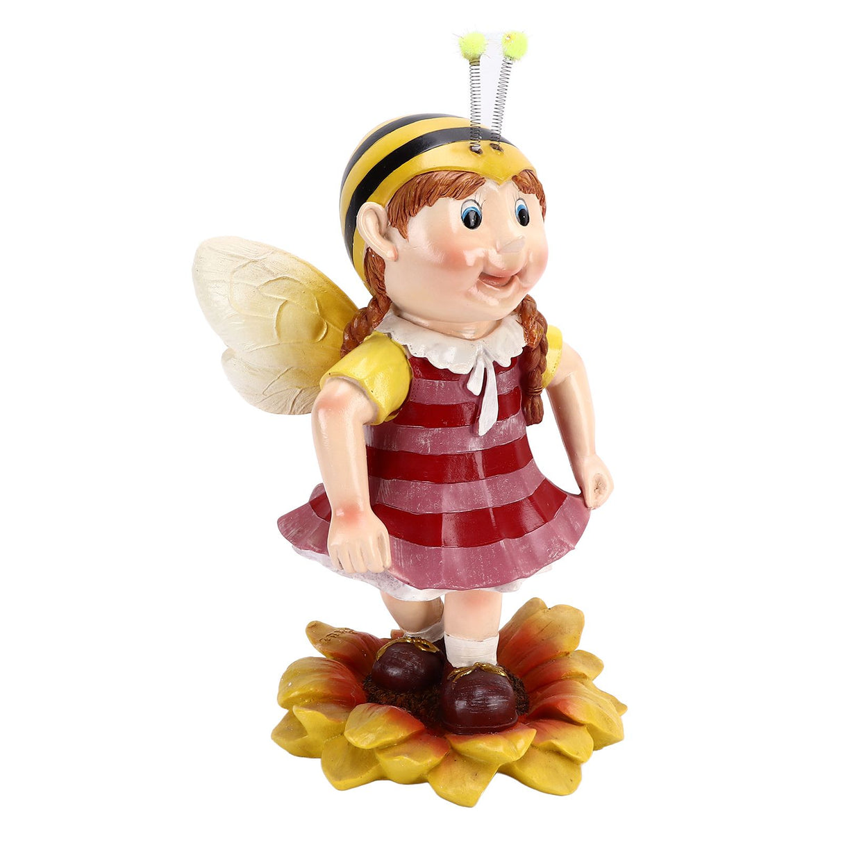 Garden Resin Ornament Cartoon Bee Waterproof Pastoral Style Outdoor Statue for Courtyard Indoor
