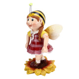 Garden Resin Ornament Cartoon Bee Waterproof Pastoral Style Outdoor Statue for Courtyard Indoor - 45-Degree Angle