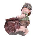 Flower Pot Ornament Cartoon Kid Shape Waterproof Textured Exquisite Vivid Statue for Garden Lawn Desk Decoration
