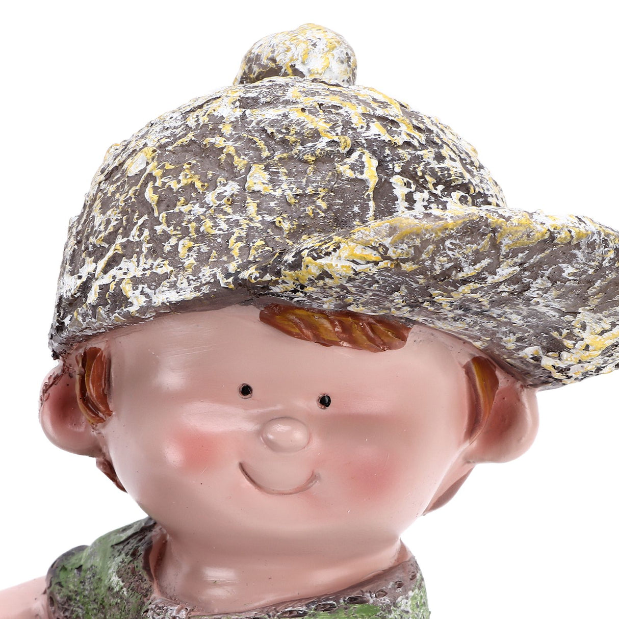 Flower Pot Ornament Cartoon Kid Shape Waterproof Textured Exquisite Vivid Statue for Garden Lawn Desk Decoration
