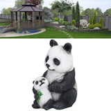 Simulation Panda Ornaments Synthetic Resin Bear Ornaments for Garden Lawn Desk Decoration