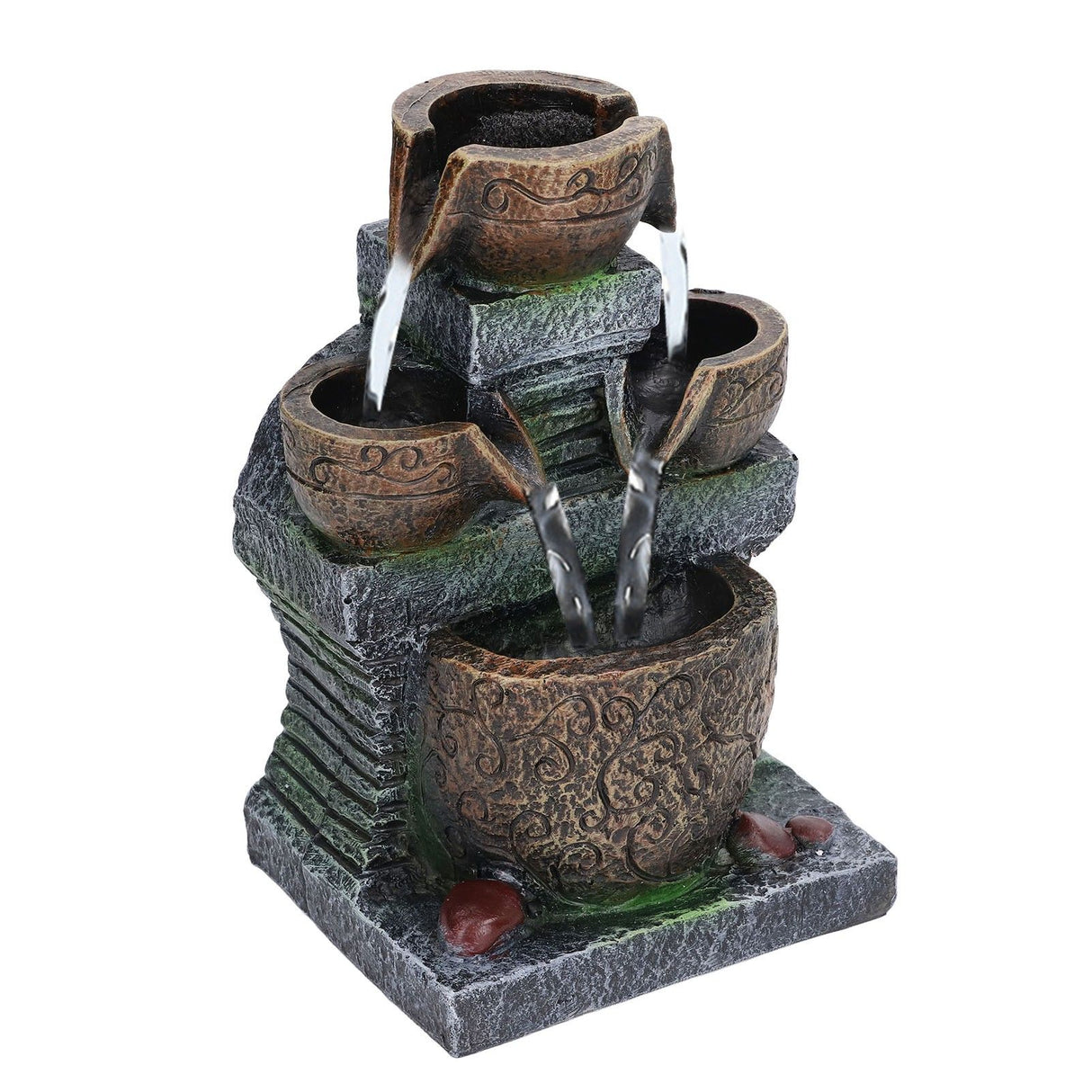 Indoor Fountain Three Layer Design USB Power Elegant Style Fashionable Decorative Home Ornaments for Office 5V