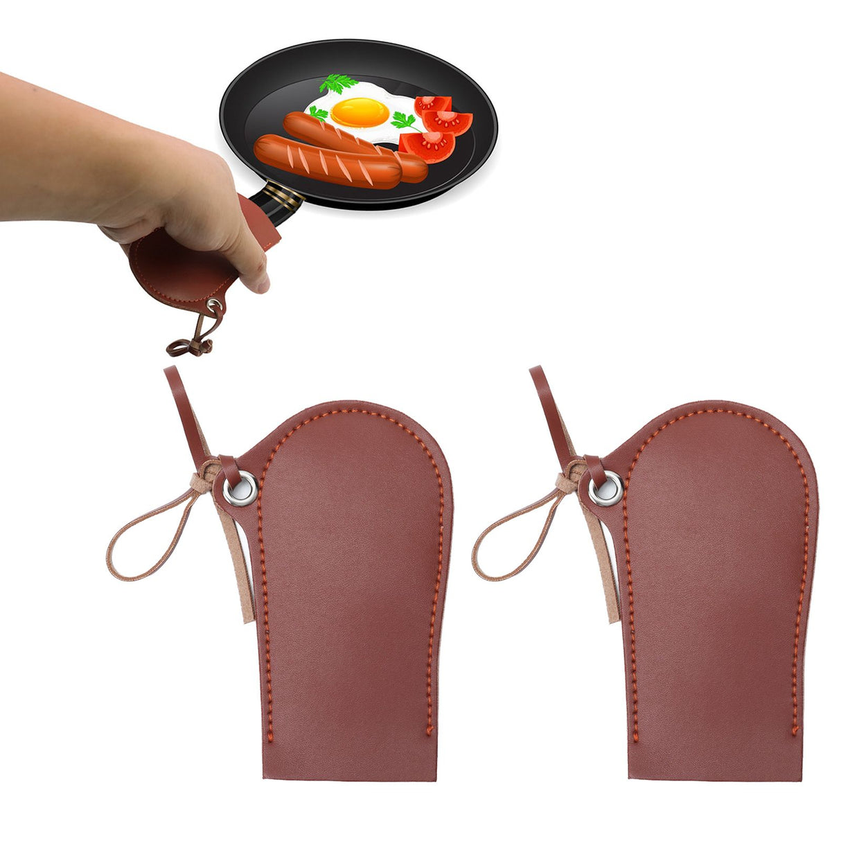 2PCS Cast Iron Handle Cover Suspension Design Retro Fashion Fine Workmanship Hot Handle HolderType A