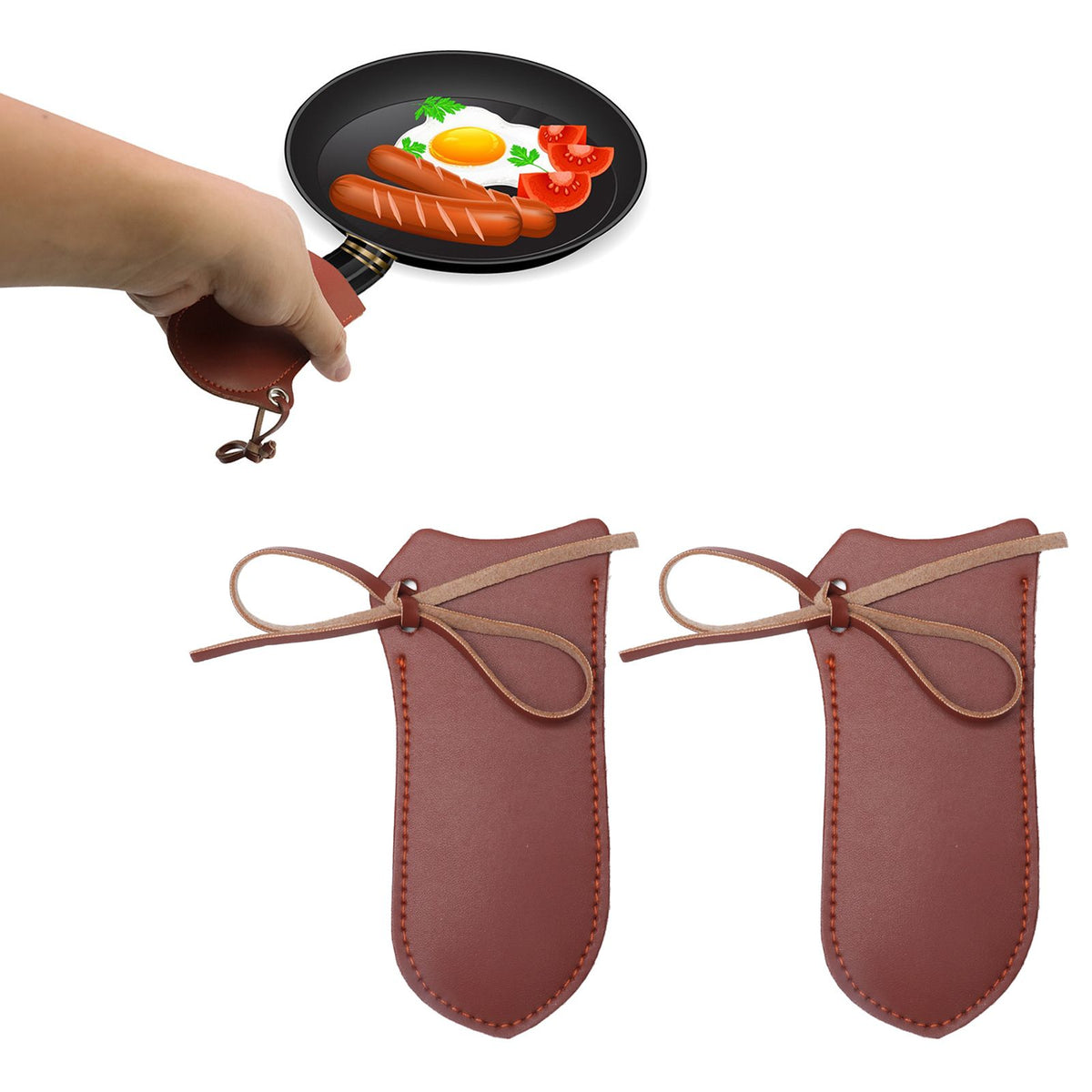 2PCS Cast Iron Handle Cover Suspension Design Retro Fashion Fine Workmanship Hot Handle HolderType B