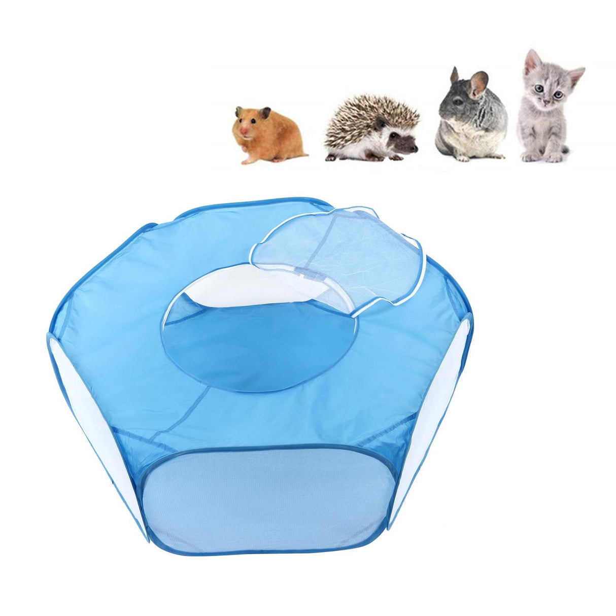 Pet Cage Tent Transparent Breathable Portable Small Animal Playpen for Hamsters Guinea Pigs