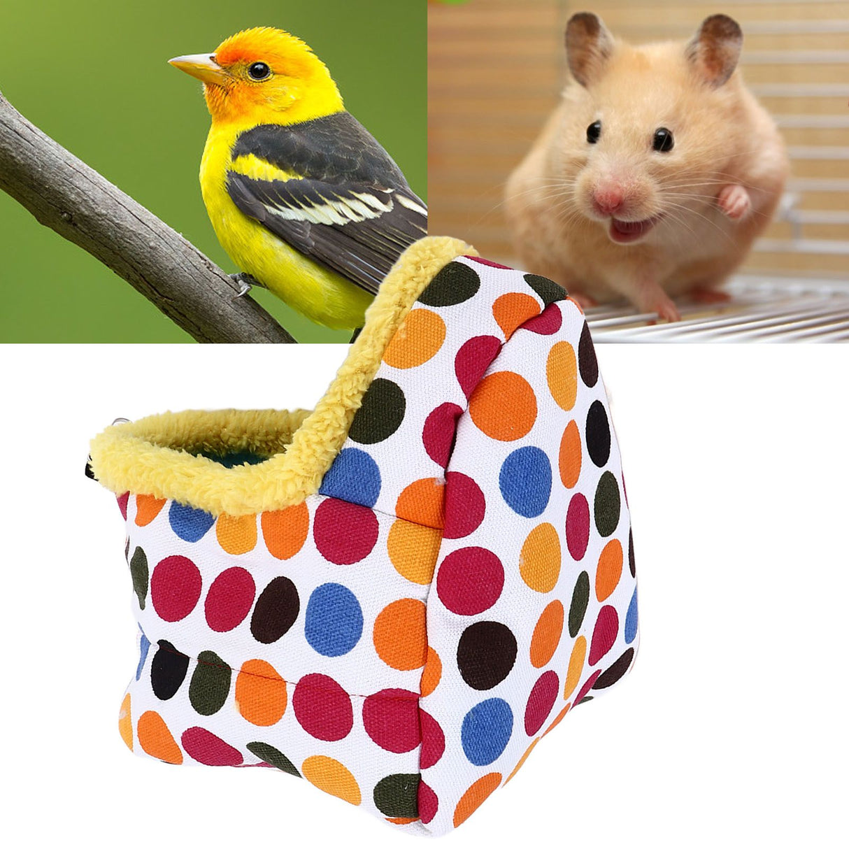 Pet Hamster Cave Bed Soft Comfortable Foldable Portable Thick Warm Easy Cleaning Small Animal House