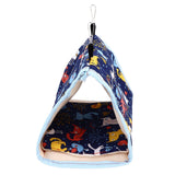 Warm Bird Nest Soft Thickened Foldable Bird Hanging Bed Toy with Hook for Parrots Parakeets - Rear View