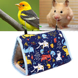Warm Bird Nest Soft Thickened Foldable Bird Hanging Bed Toy with Hook for Parrots Parakeets - Extra Image