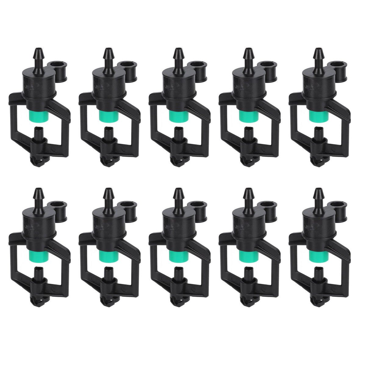 10pcs Watering Drippers 4mm Stable Plastic Irrigation Sprinkler Nozzles with Accessories for Gardening Agriculture