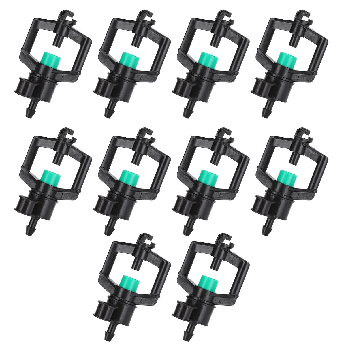 10pcs Watering Drippers 4mm Stable Plastic Irrigation Sprinkler Nozzles with Accessories for Gardening Agriculture