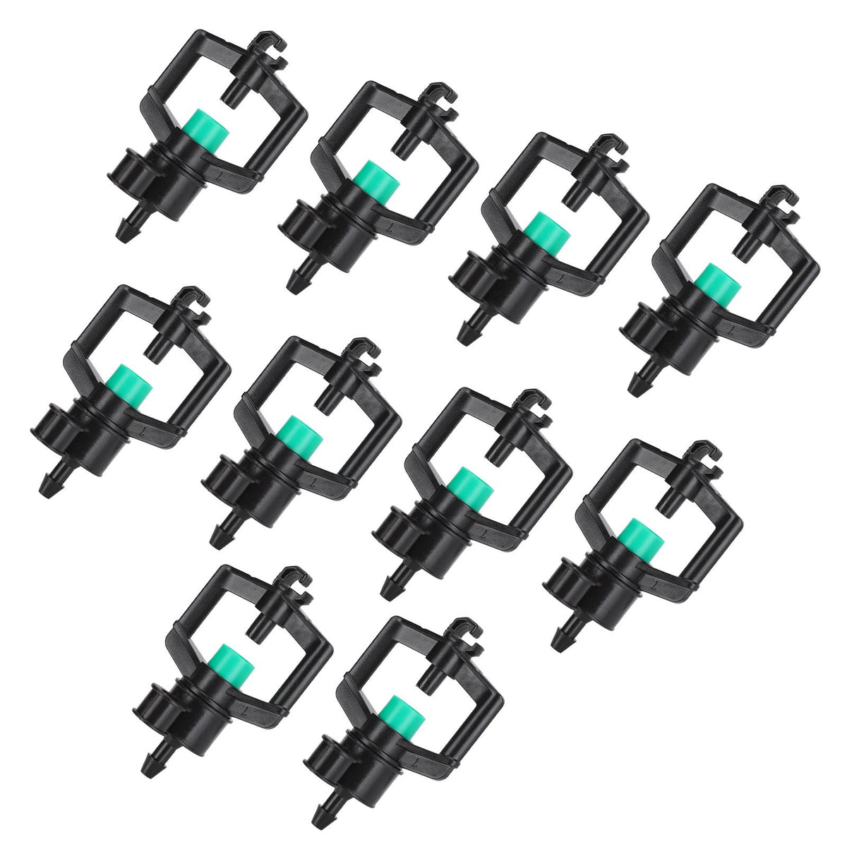 10pcs Watering Drippers 4mm Stable Plastic Irrigation Sprinkler Nozzles with Accessories for Gardening Agriculture