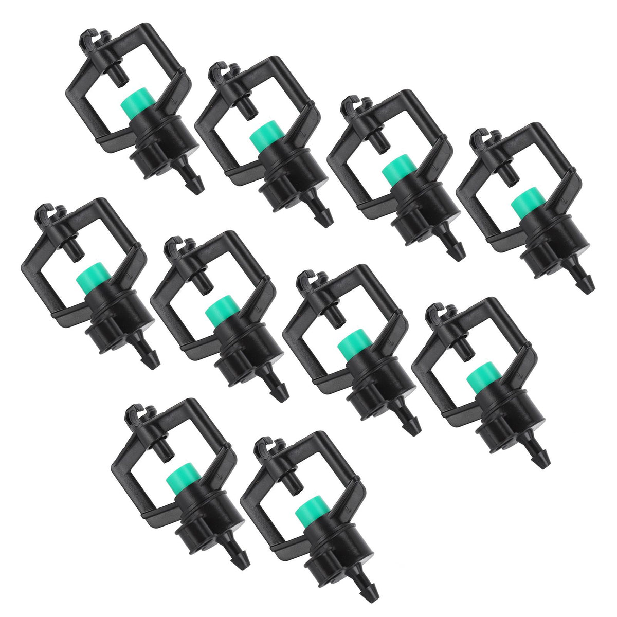 10pcs Watering Drippers 4mm Stable Plastic Irrigation Sprinkler Nozzles with Accessories for Gardening Agriculture