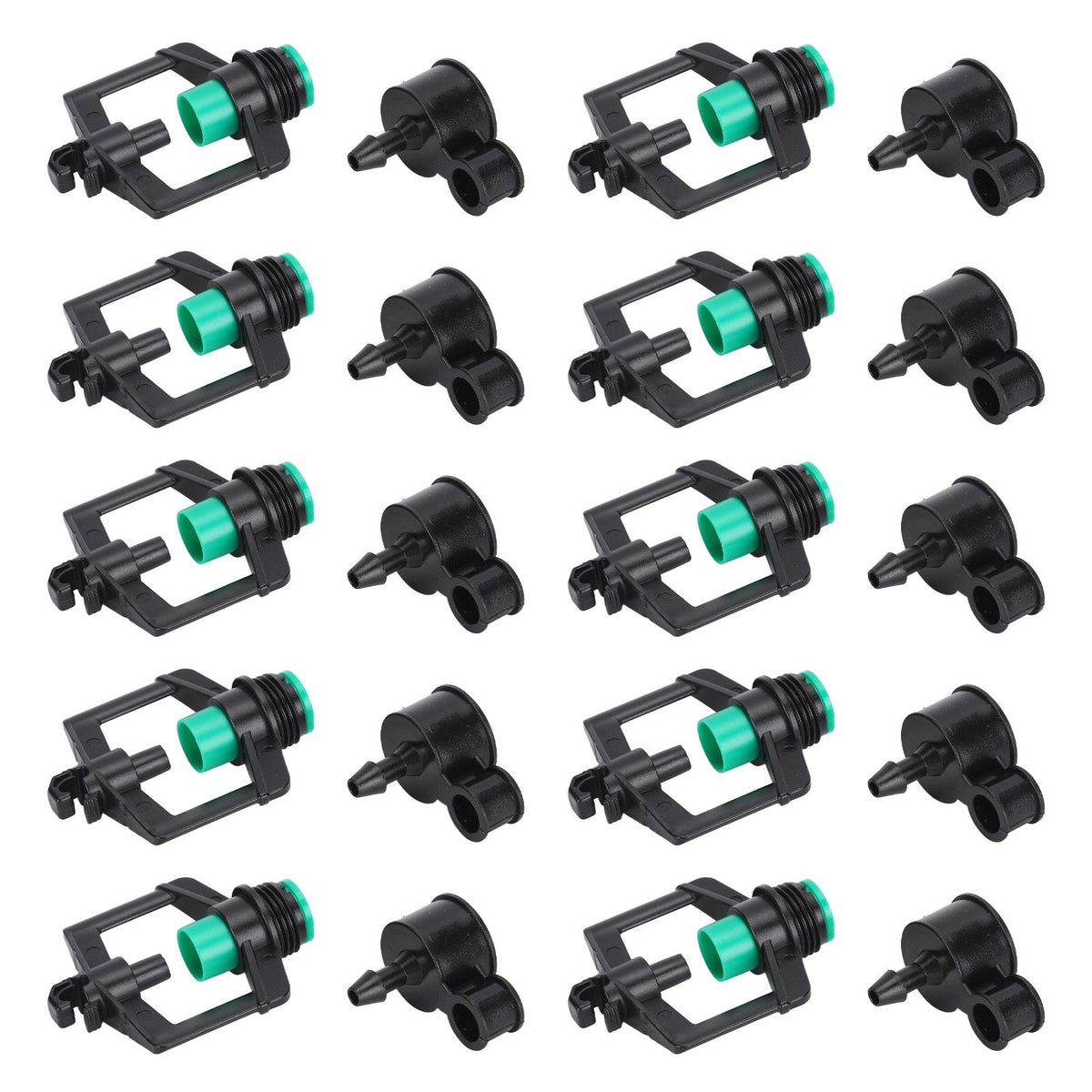 10pcs Watering Drippers 4mm Stable Plastic Irrigation Sprinkler Nozzles with Accessories for Gardening Agriculture
