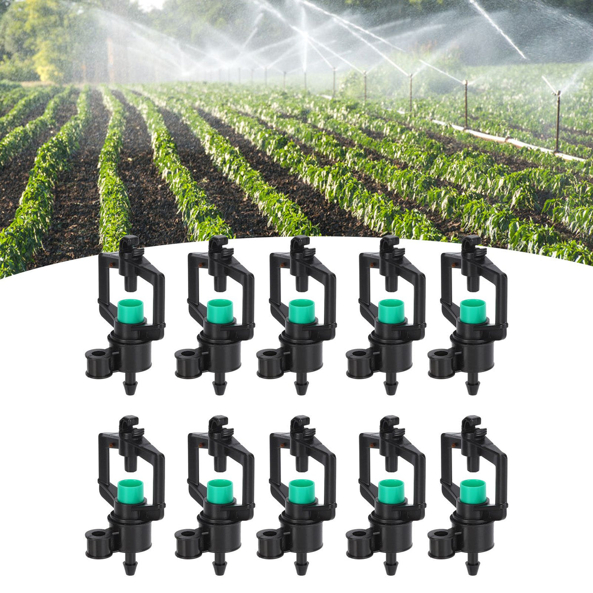 10pcs Watering Drippers 4mm Stable Plastic Irrigation Sprinkler Nozzles with Accessories for Gardening Agriculture
