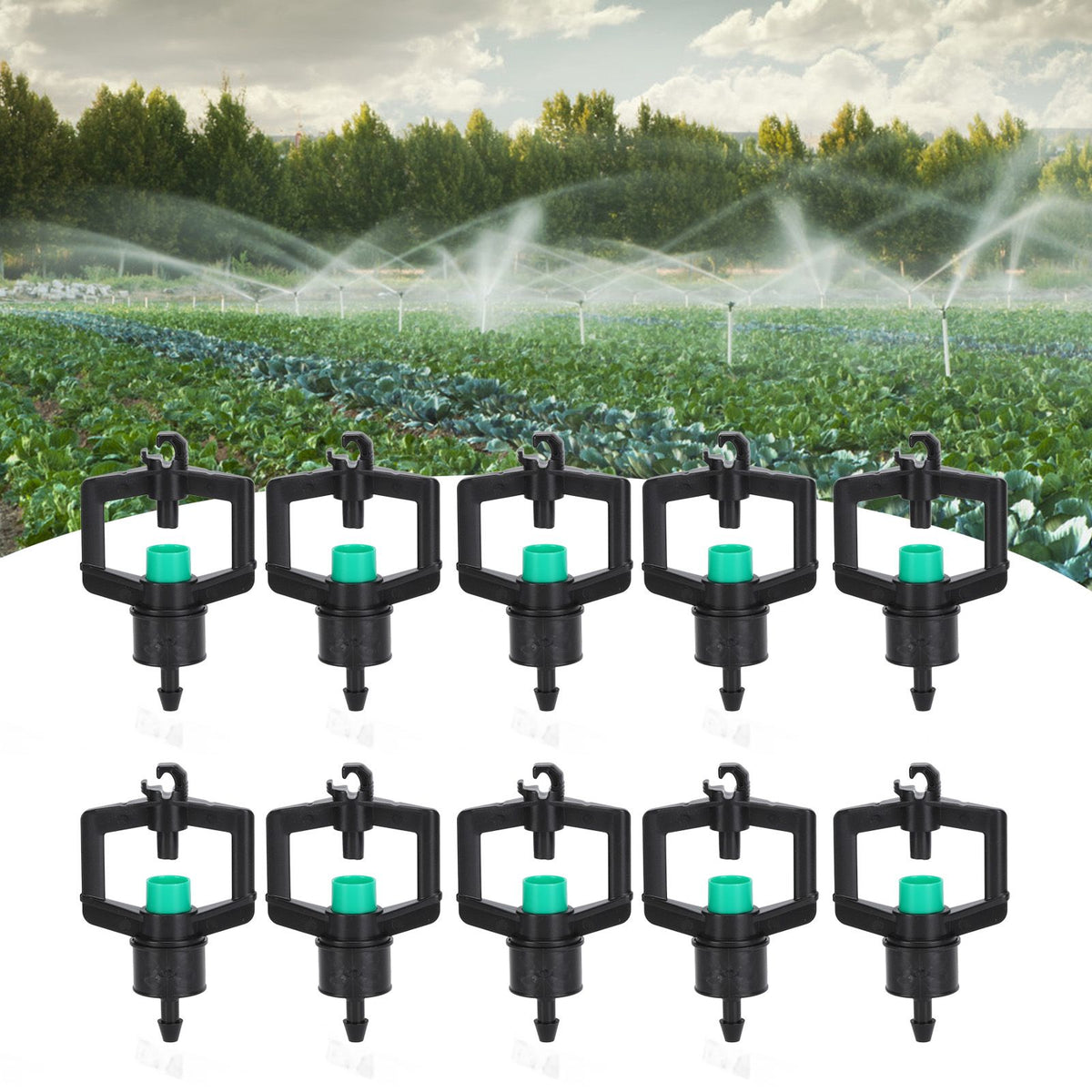 10pcs Watering Drippers 4mm Stable Plastic Irrigation Sprinkler Nozzles with Accessories for Gardening Agriculture