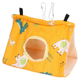 Bird Hut Foldable Soft Comfortable Flannel Orange Triangular Bird Hanging Bed with Hooks for Parrots Hamsters Squirrels