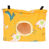 Bird Hut Foldable Soft Comfortable Flannel Orange Triangular Bird Hanging Bed with Hooks for Parrots Hamsters Squirrels - Front View