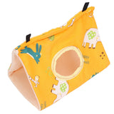 Bird Hut Foldable Soft Comfortable Flannel Orange Triangular Bird Hanging Bed with Hooks for Parrots Hamsters Squirrels