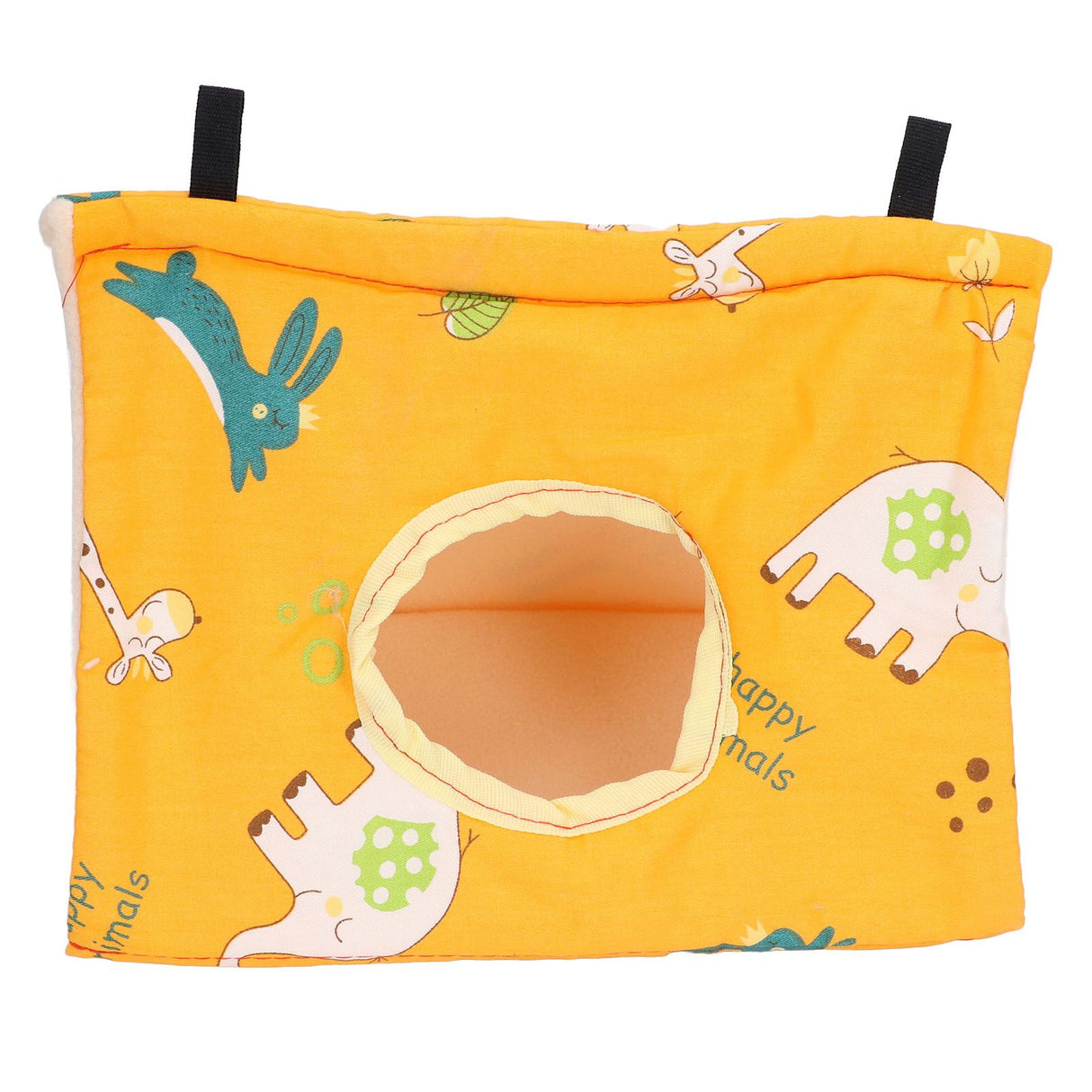 Bird Hut Foldable Soft Comfortable Flannel Orange Triangular Bird Hanging Bed with Hooks for Parrots Hamsters Squirrels