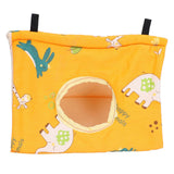 Bird Hut Foldable Soft Comfortable Flannel Orange Triangular Bird Hanging Bed with Hooks for Parrots Hamsters Squirrels