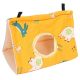Bird Hut Foldable Soft Comfortable Flannel Orange Triangular Bird Hanging Bed with Hooks for Parrots Hamsters Squirrels - Close-Up Angle