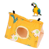 Bird Hut Foldable Soft Comfortable Flannel Orange Triangular Bird Hanging Bed with Hooks for Parrots Hamsters Squirrels