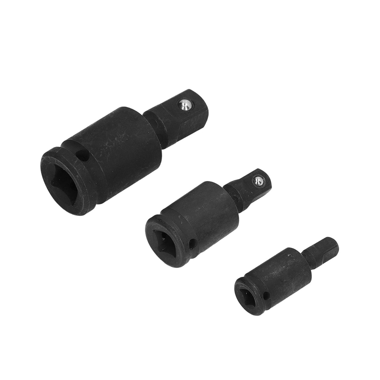 3PCS Universal Joint Socket Adapter 1/2 1/4 3/8 Drive Impact Adapter Socket Extension Adapter