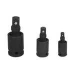 3PCS Universal Joint Socket Adapter 1/2 1/4 3/8 Drive Impact Adapter Socket Extension Adapter