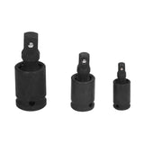 3PCS Universal Joint Socket Adapter 1/2 1/4 3/8 Drive Impact Adapter Socket Extension Adapter - Side View