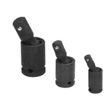 3PCS Universal Joint Socket Adapter 1/2 1/4 3/8 Drive Impact Adapter Socket Extension Adapter - Top-Down View