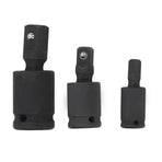 3PCS Universal Joint Socket Adapter 1/2 1/4 3/8 Drive Impact Adapter Socket Extension Adapter