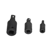 3PCS Universal Joint Socket Adapter 1/2 1/4 3/8 Drive Impact Adapter Socket Extension Adapter