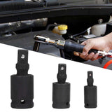 3PCS Universal Joint Socket Adapter 1/2 1/4 3/8 Drive Impact Adapter Socket Extension Adapter