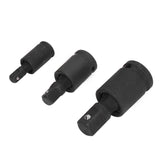 3PCS Universal Joint Socket Adapter 1/2 1/4 3/8 Drive Impact Adapter Socket Extension Adapter
