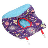 Warm Bird Hammock Plush Soft Foldable Round Bird Hanging Nest for Parrots Parakeet - Side View