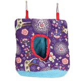 Warm Bird Hammock Plush Soft Foldable Round Bird Hanging Nest for Parrots Parakeet - Top-Down View