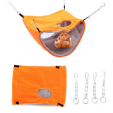 Bird Warm Nest Thermal Plush Cage Hanging Bed Hamster Double Layer Hammock for Winter Cold WeatherOrange