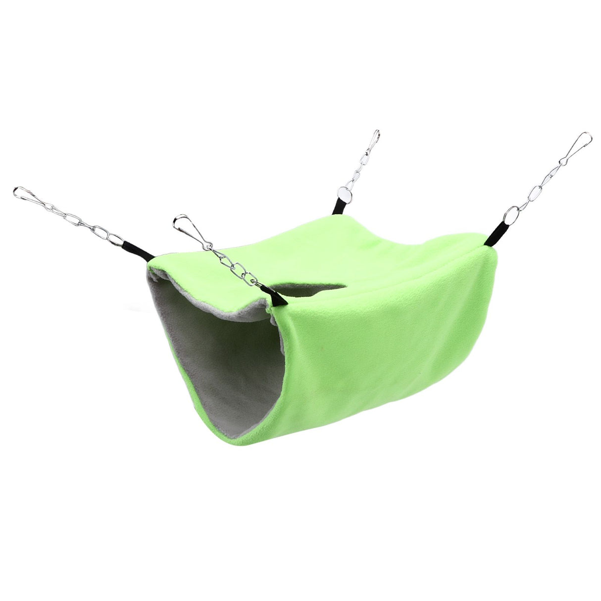 Bird Warm Nest Thermal Plush Cage Hanging Bed Hamster Double Layer Hammock for Winter Cold WeatherGreen