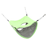 Bird Warm Nest Thermal Plush Cage Hanging Bed Hamster Double Layer Hammock for Winter Cold WeatherGreen