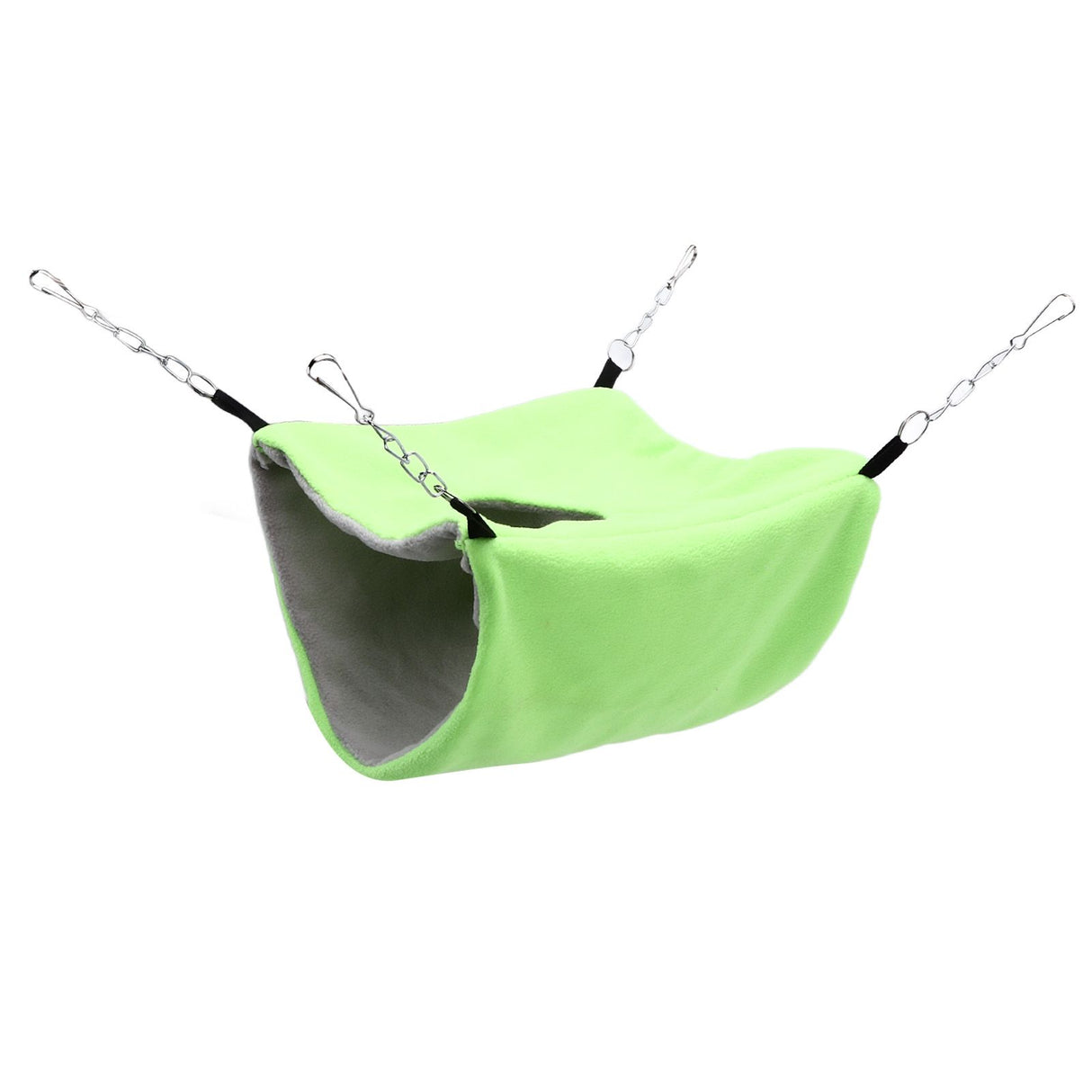 Bird Warm Nest Thermal Plush Cage Hanging Bed Hamster Double Layer Hammock for Winter Cold WeatherGreen