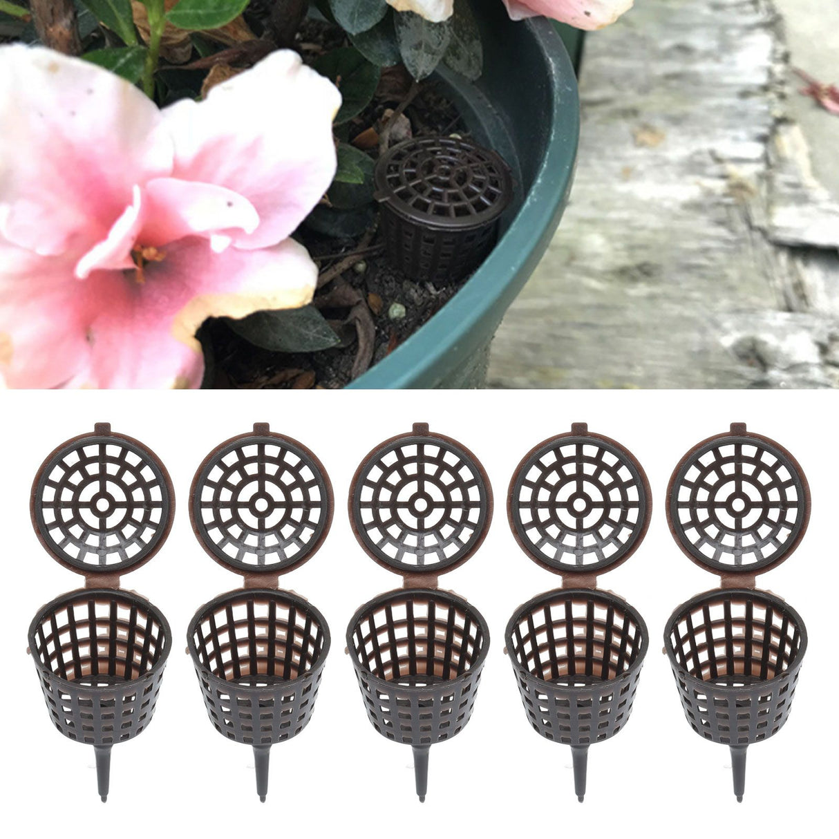 50Pcs Fertilizer Basket Plastic Sturdy Durable Planting Fertilization Box for Potted Plants Home Balconies Garden
