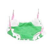 Small Pet Cage Hammock Parrot Warm Hanging Hammock Bird Nest Hut Bed for Hamsters Sugar Gliders Golden HamsterL Green - Top-Down View
