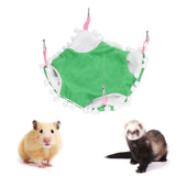 Small Pet Cage Hammock Parrot Warm Hanging Hammock Bird Nest Hut Bed for Hamsters Sugar Gliders Golden HamsterL Green