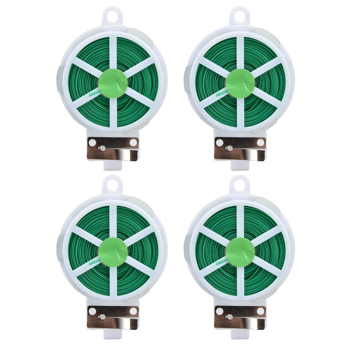 4pcs Plant Ties 50 Meters Green Twist Ties Wire with Built in Cutter for Garden Courtyard Indoor Plants Support Fixing
