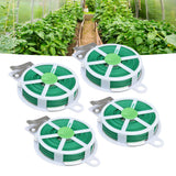 4pcs Plant Ties 50 Meters Green Twist Ties Wire with Built in Cutter for Garden Courtyard Indoor Plants Support Fixing