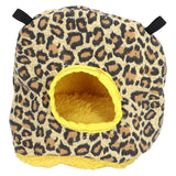 Warm Birdhouse Round Shape Soft Plush Save Space Easy Clean Safety Parrots HouseLeopard Print - Extra Image