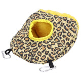 Warm Birdhouse Round Shape Soft Plush Save Space Easy Clean Safety Parrots HouseLeopard Print - Extra Image